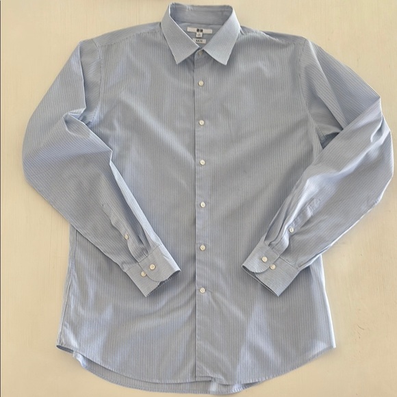 Uniqlo Other - Uniqlo Blue Dress Shirt with Stripes. Men's L, slim fit. Excellent condition.